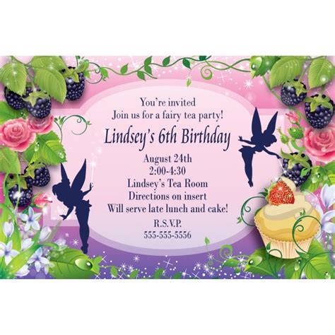 Fairy Birthday Printable Fairy Theme Birthday Invitation Woodland Fairy