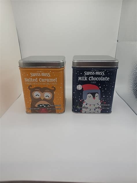 Vintage Swiss Miss Salted Caramel And Milk Chocolate Hot Cocoa Mix Tins Etsy