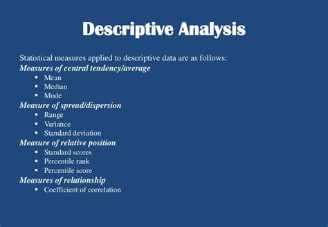 Data Analysis Descriptive Statistics