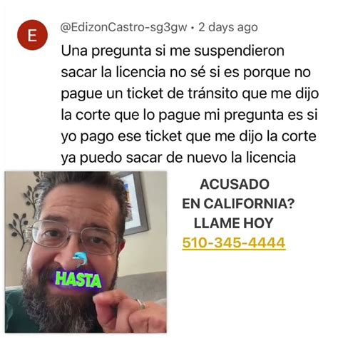 Licencia Suspendida Por Fallar De Pagar Un Ticket CALIFORNIA