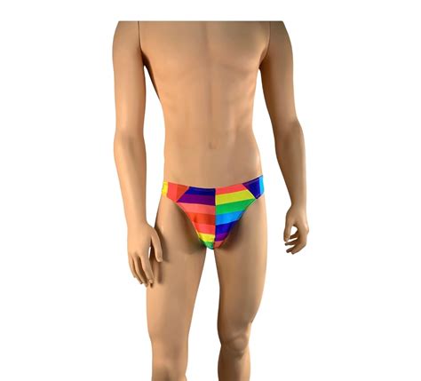 Mens Thong Swimwear Bikini Rainbow Underwear G String