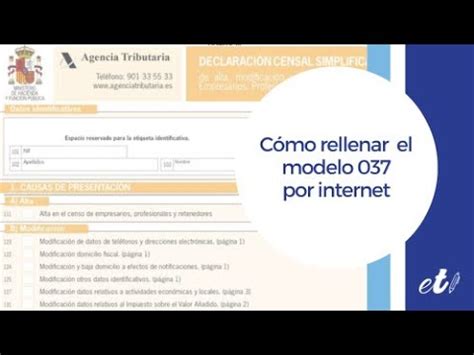 Cómo rellenar y presentar el modelo 037 YouTube