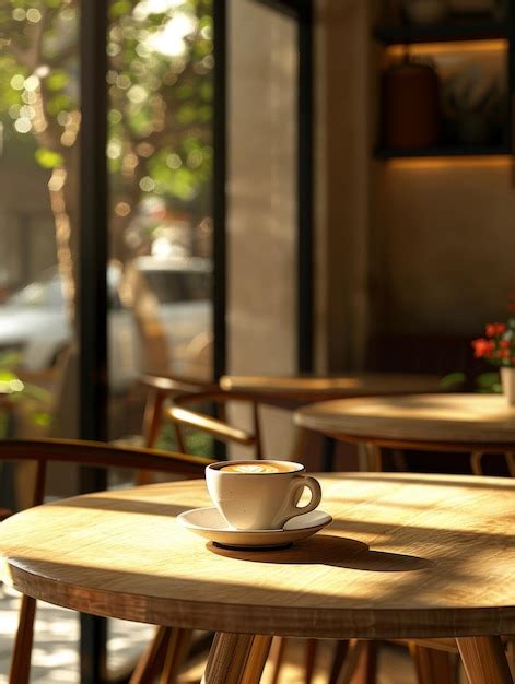 Premium Photo Closeup Of A Steaming Cup Of Cappuccino With Latte Art