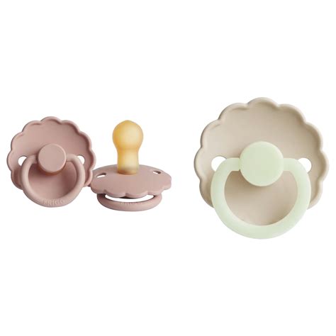 FRIGG Daisy Latex Pacifier 0 6M 2 Pack S1 Cream Night Blush