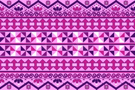 Hmong Akha Embroidery Ethnic Seamless Repeat Pattern Asian Style Stock