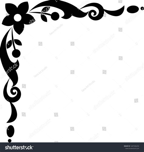 Corners Borders Decorative Flower Frames Design Stock Vector (Royalty ...