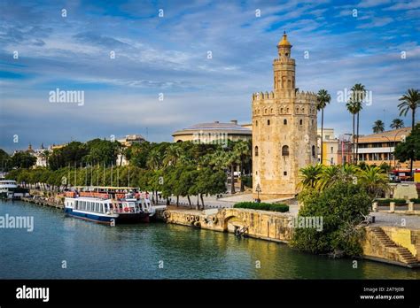 Golden Tower Torre Del Oro In Seville Andalusia Spain Stock Photo