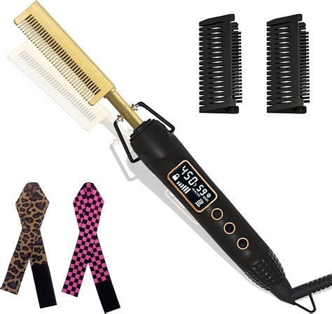 Electric Hot Comb Hair Straightener Brush With 16 Temp Settingsfast Heating Hot