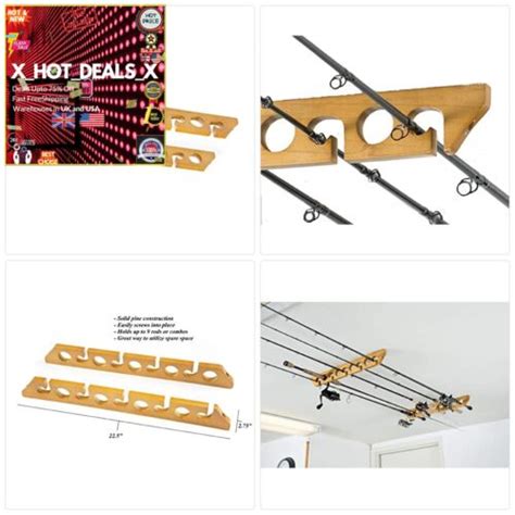 Organized Fishing Ceiling Horizontal Rod Rack Shelly Lighting