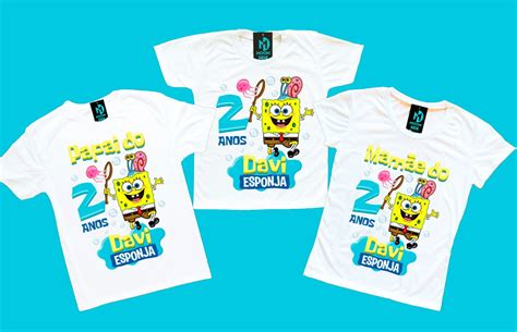 Kit Camisetas Bob Esponja Anivers Rio Moon Side Store