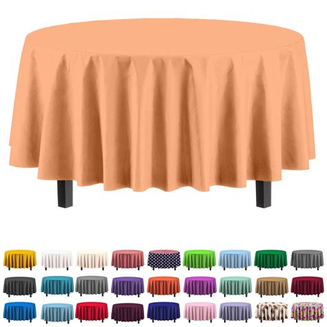 Pack Exquisite Premium Plastic Disposable Inch Round Tablecloth