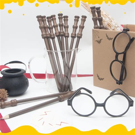 Wizard Party Supplies Wand Pencils Wizard Glasses With Round Frame No