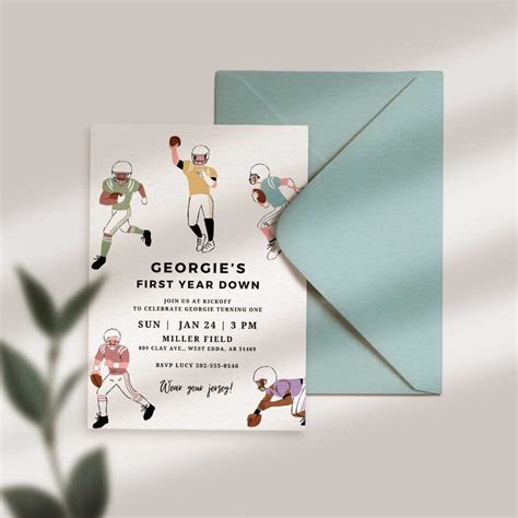 Editable Football Invitation Printable DIY Football Invite First Year ...