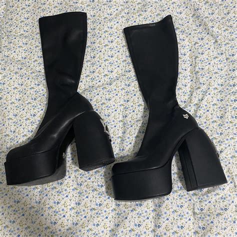 Naked Wolf Spice Black Stretch Boots I Bought For Depop