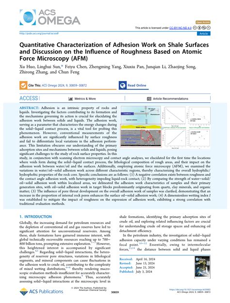 Pdf Quantitative Characterization Of Adhesion Work On Shale Surfaces