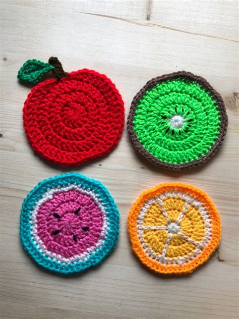 Crochet Fruit Coasters Etsy