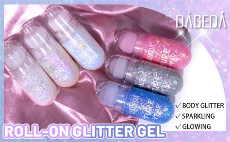 Dageda Body Glitter Gel Roll On Holographic Hair Glitter For Body Face