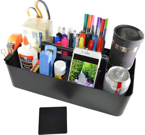 Mdesign Plastic Portable Craft Storage Organizer Caddy Tote Divided Basket Bin With