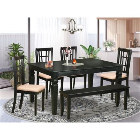 East West Furniture Weston Piece Wood Table And Dining Chairs In