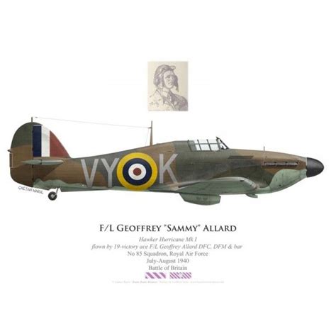 Hawker Hurricane Mk I Fl Geoffrey Sammy Allard Dfc Dfm And Bar No