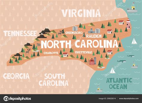 North Carolina Tourism Map - Tony Aigneis