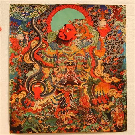 Hand Painted Tibetan Buddhism Kraft Thangka Virupaksa