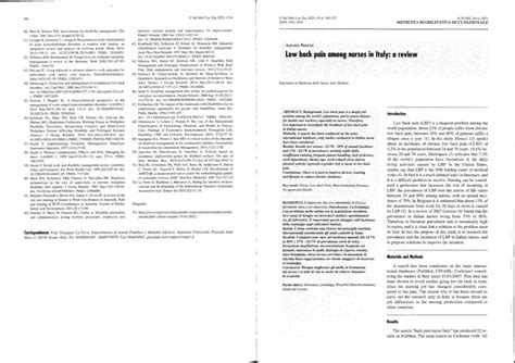 (PDF) Low back pain among nurses in Italy: a review