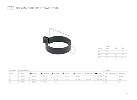 Obejma Rury Spustowej System 63 Mm Bryza PVC Dekarzonline Pl