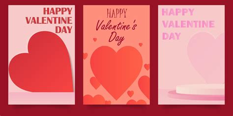 happy valentine's day vertical modern simple minimalist poster vector illustrations EPS10 ...