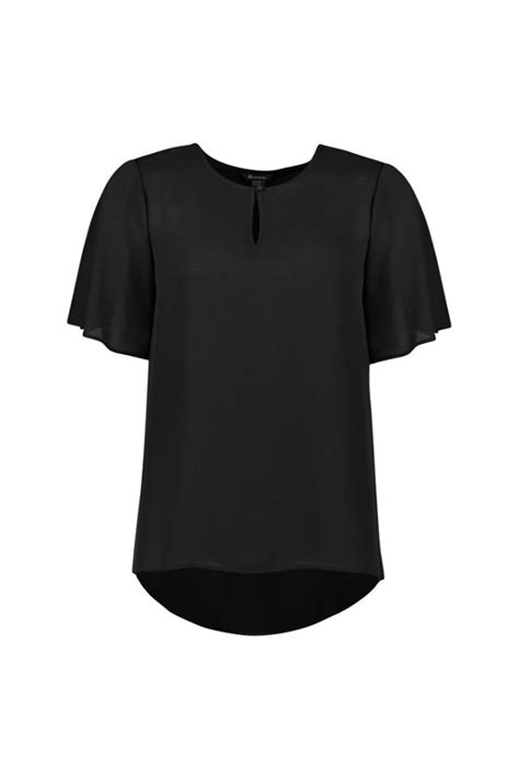 Vienna Short Sleeve Blouse Black Uniform Edit