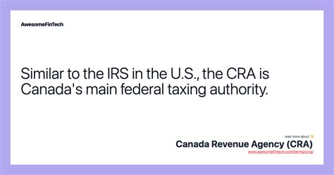 Canada Revenue Agency Cra Awesomefintech Blog