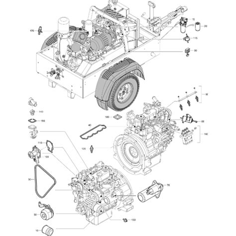 Engine Service Parts Assembly For Atlas Copco XAS 38 Kd Compressors