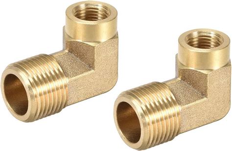 Uxcell Brass Pipe Fitting 90 Degree Street Elbow G38 Male X G18 Female 2pcs