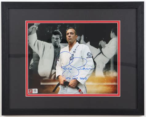 Royce Gracie Signed Ufc Custom Framed Photo Inscribed Ufc Hof 2003