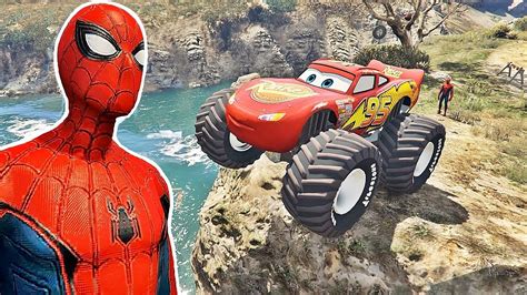 HOMEM ARANHA CARROS MONSTER TRUCK DESAFIO DE CARROS SPIDERMAN