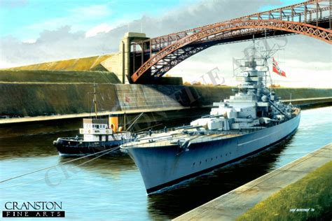 Tirpitz Passing Through Kiel Canal by Ivan Berryman