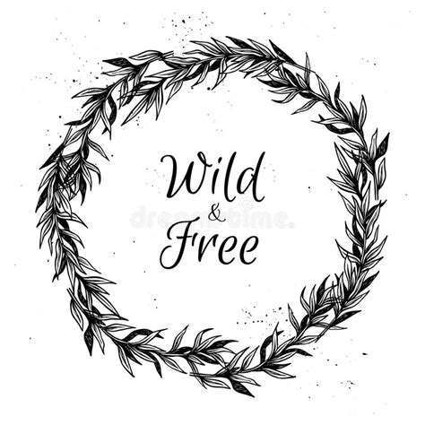 Hand Drawn Vector Illustration Vintage Decorative Laurel Wreath Stock