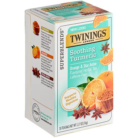 Twinings Soothe Turmeric Orange Star Anise Herbal Tea Bags 18 Box