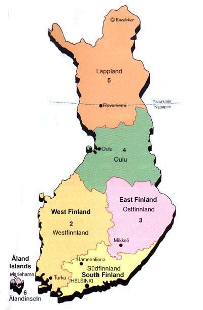 Finland And The Finns Natural And Political Regions