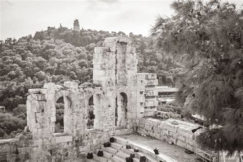 Acropolis Of Athens Odeon Of Herodes Atticus Amphitheater Ruins Greece