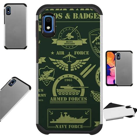 Compatible Samsung Galaxy A10e Case Hybrid Tpu Fusion Phone Cover Military Logo