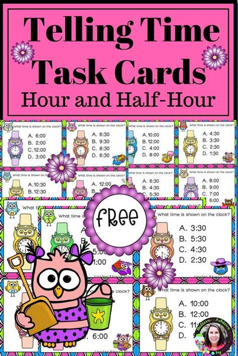 Telling Time To Hour And Half Hour Task Cards Tpt Featured Task