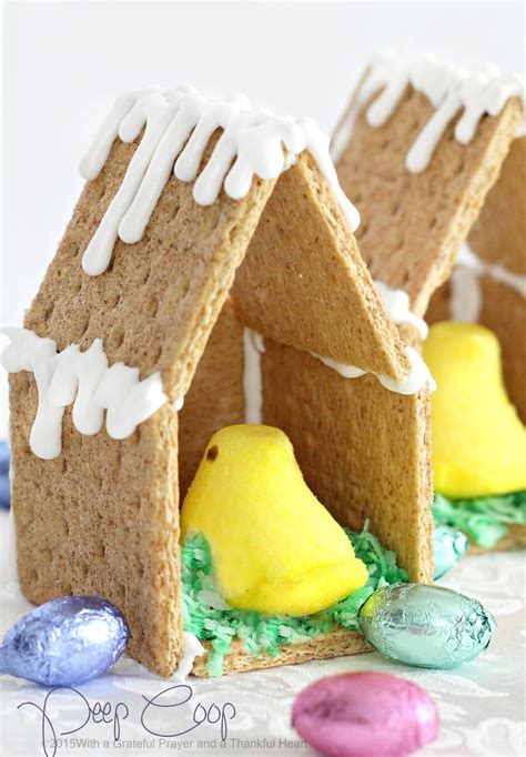 Easter Peep Graham Cracker House Grateful Prayer Thankful Heart