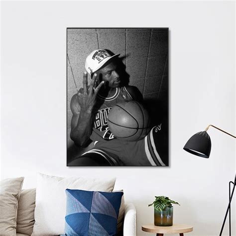 Michael Jordan 3rd Championship Black And White Poster Wall Etsy