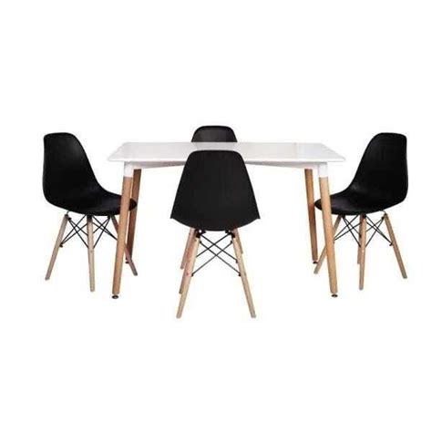 Kit Mesa Jantar Eiffel 120x80cm Branca 4 Cadeiras Charles Eames