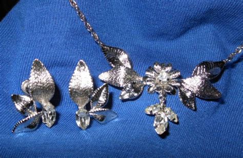 Vintage Signed Star Art Sterling Silver Necklace And Earring Set With