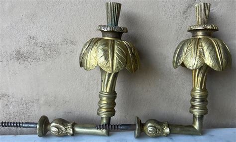 Antique French Brass Curtain Tie Backs Set Of 2 For Sale At 1stdibs