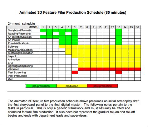 Free Sample Shooting Schedules In Pdf Ms Word Excel