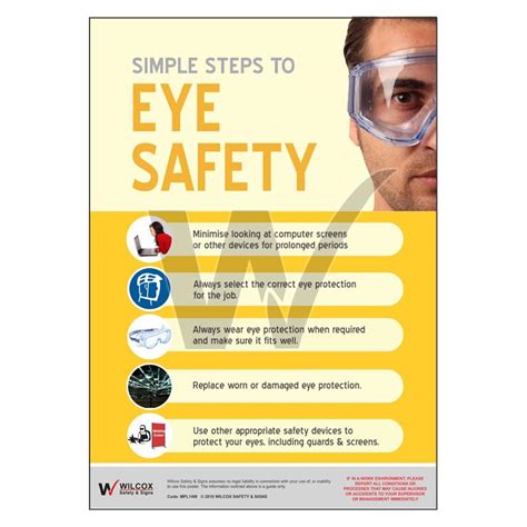 eye safety poster wilcox safety signs