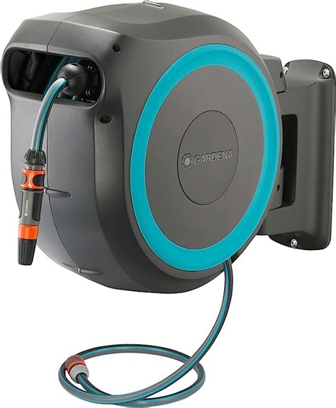 Gardena Ft Wall Mounted Auto Retractable Hose Reel Frost